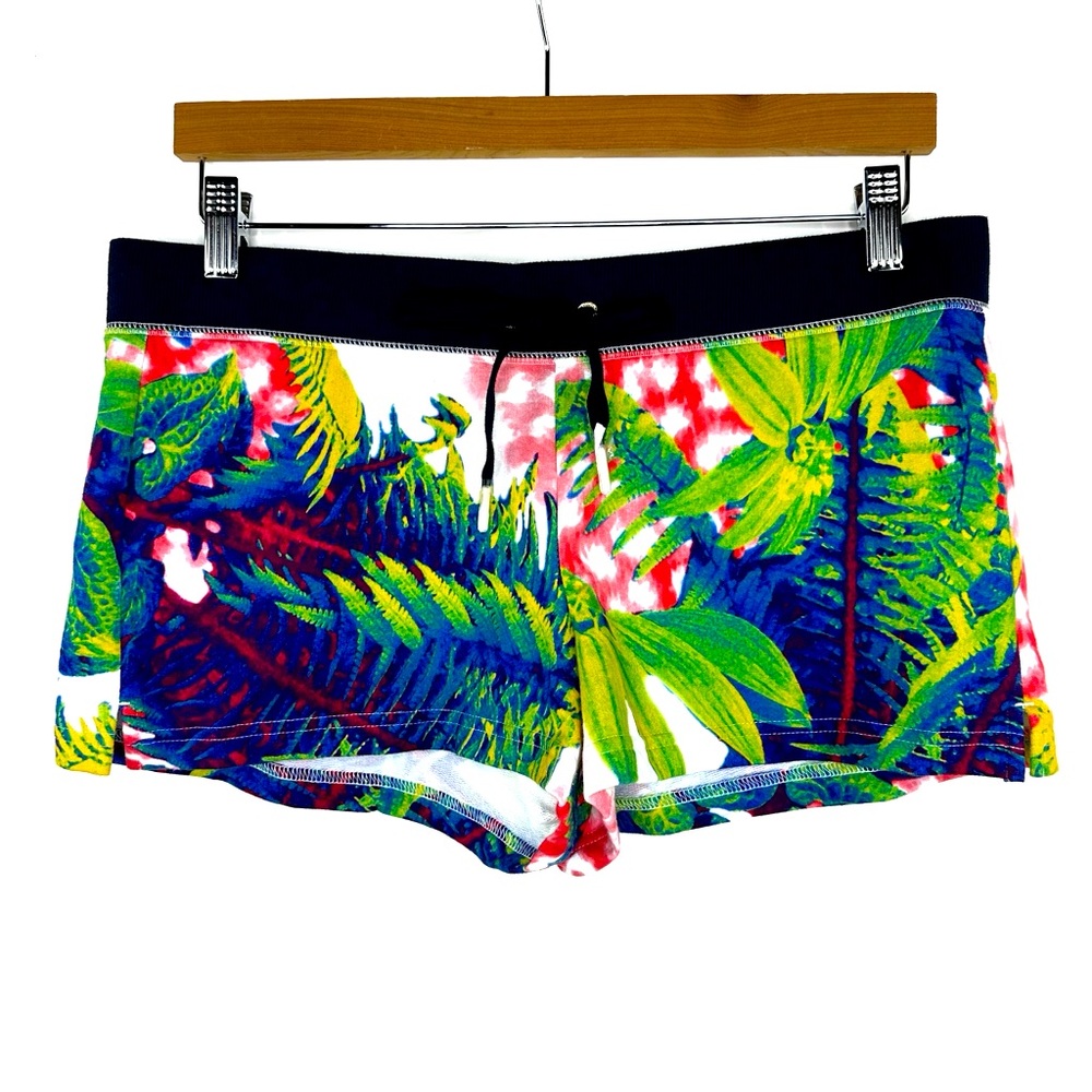 NWT and Rare Juicy Couture Multi Exotic Palms Shorts Cotton Blend Sz M